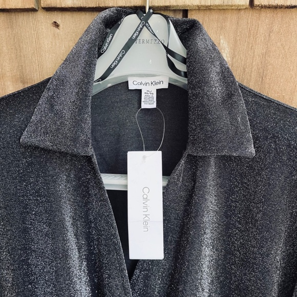 Calvin Klein Black Metallic Blouse - Picture 3 of 7